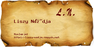 Liszy Nádja névjegykártya